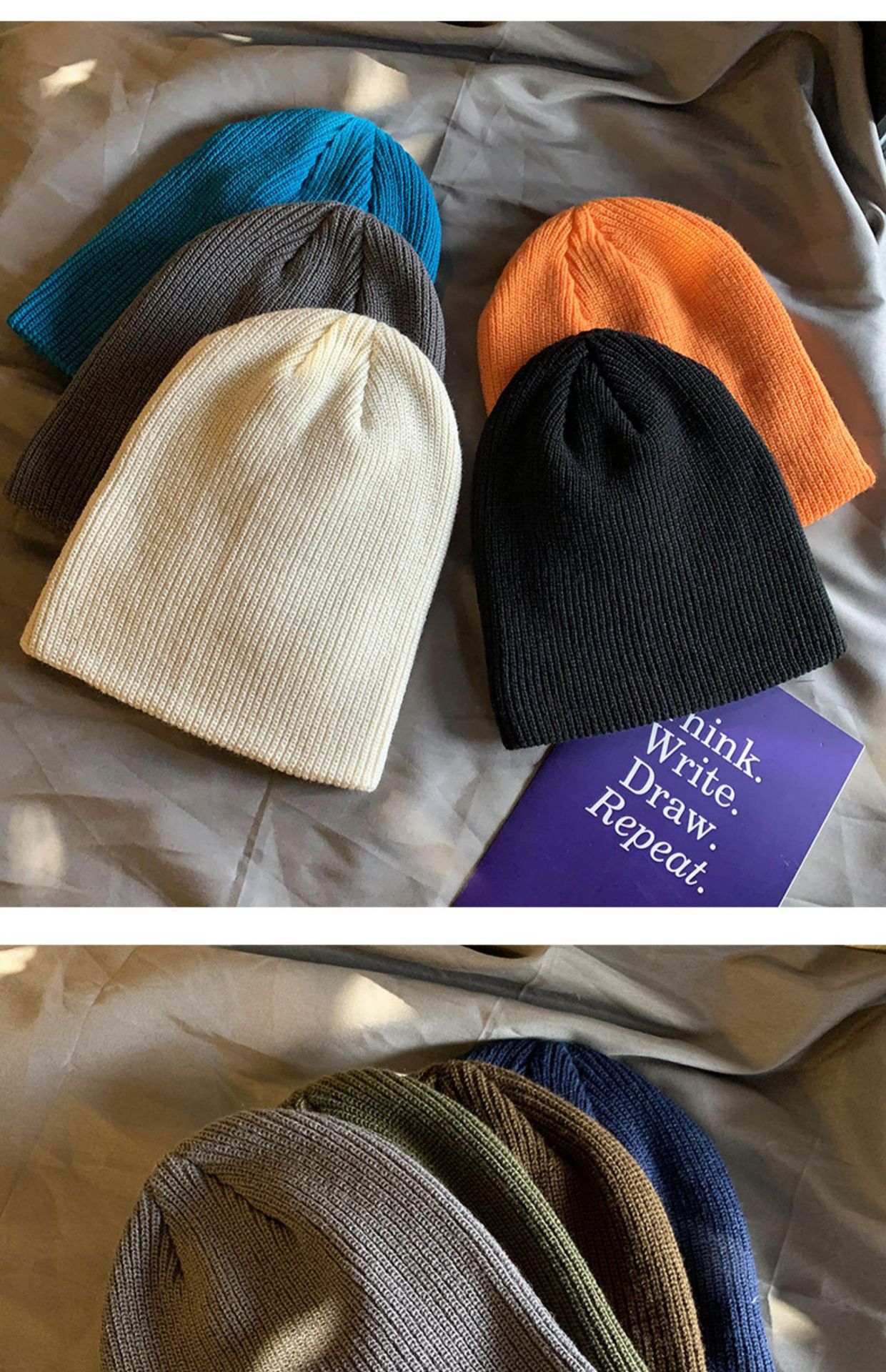 빈티지 두꺼운 니트 비니