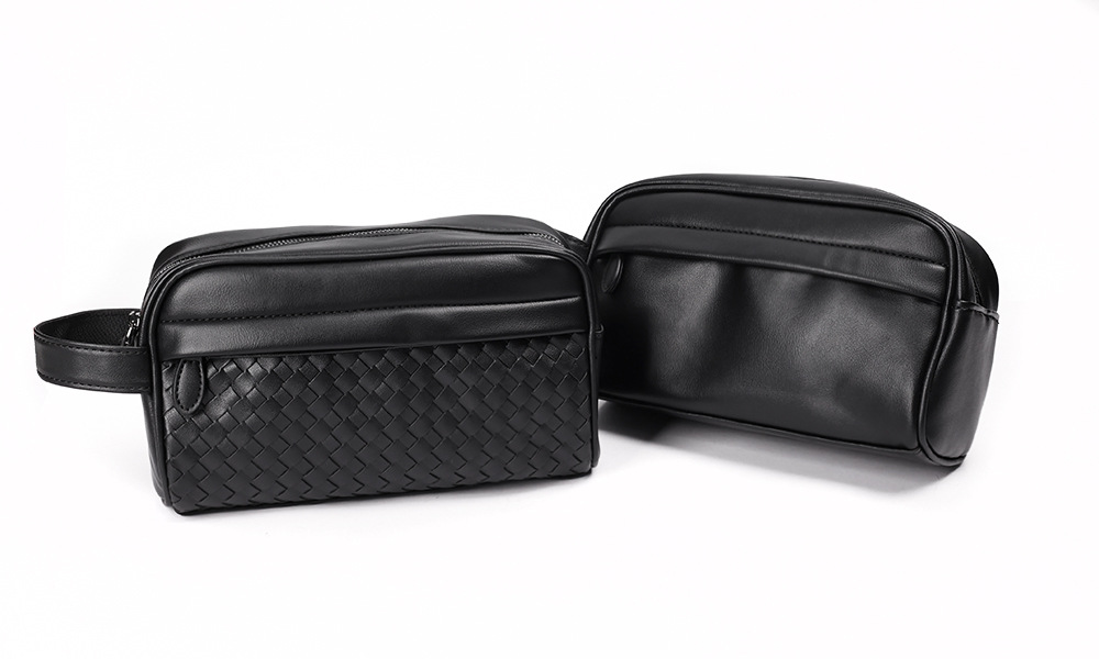 Erkek El Örgüsü PU Deri Clutch Çanta