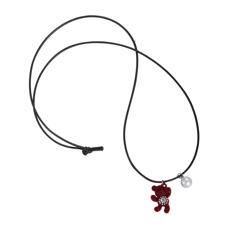 플로킹 베어 펜던트 목걸이