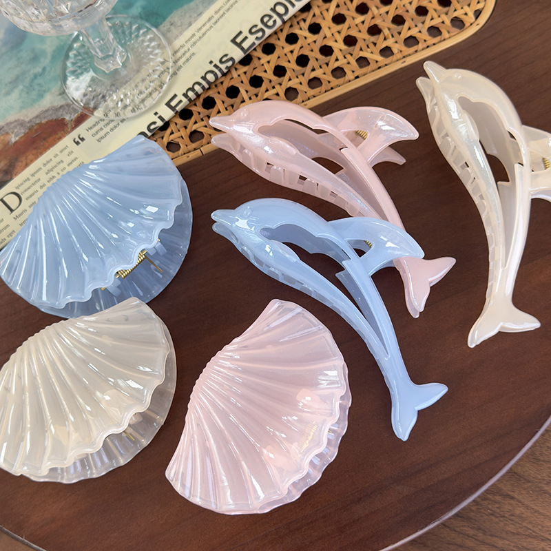 Dolphin Shell Hair Claw Clip