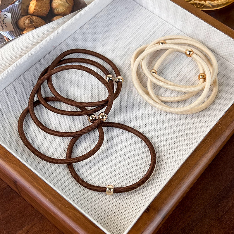 Haargummis mit Goldperlen Klein