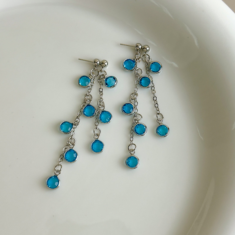 반짝이는 포도 클러스터 술 귀걸이