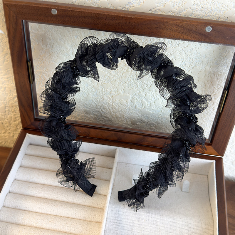 Bandă de Păr Mesh Ruffle Dantelă Mărgele