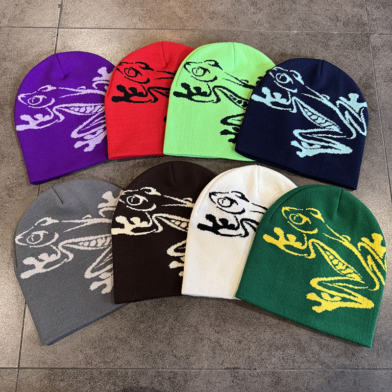 Gorro de Malha Jacquard Sapo