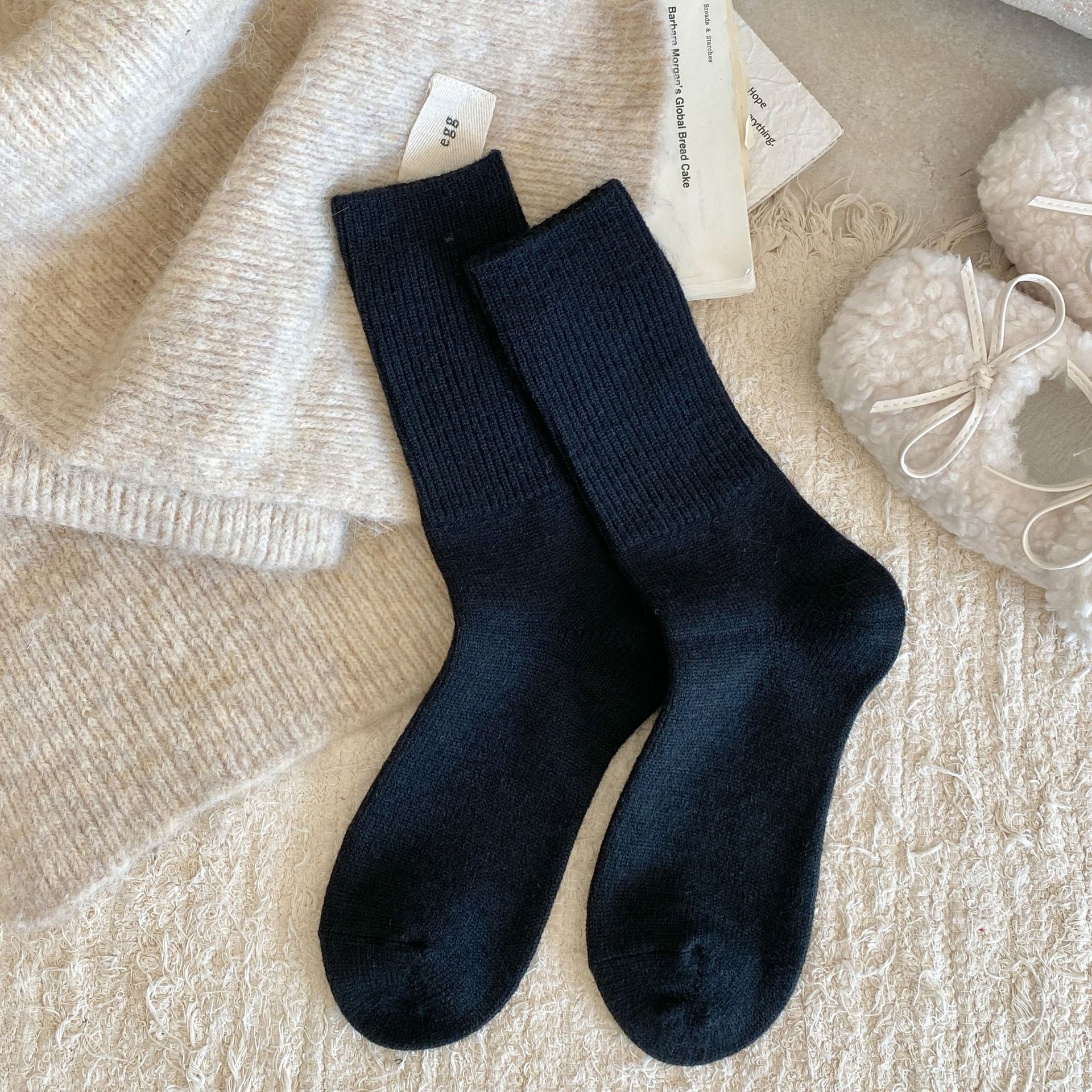 Vlněné pruhované ponožky