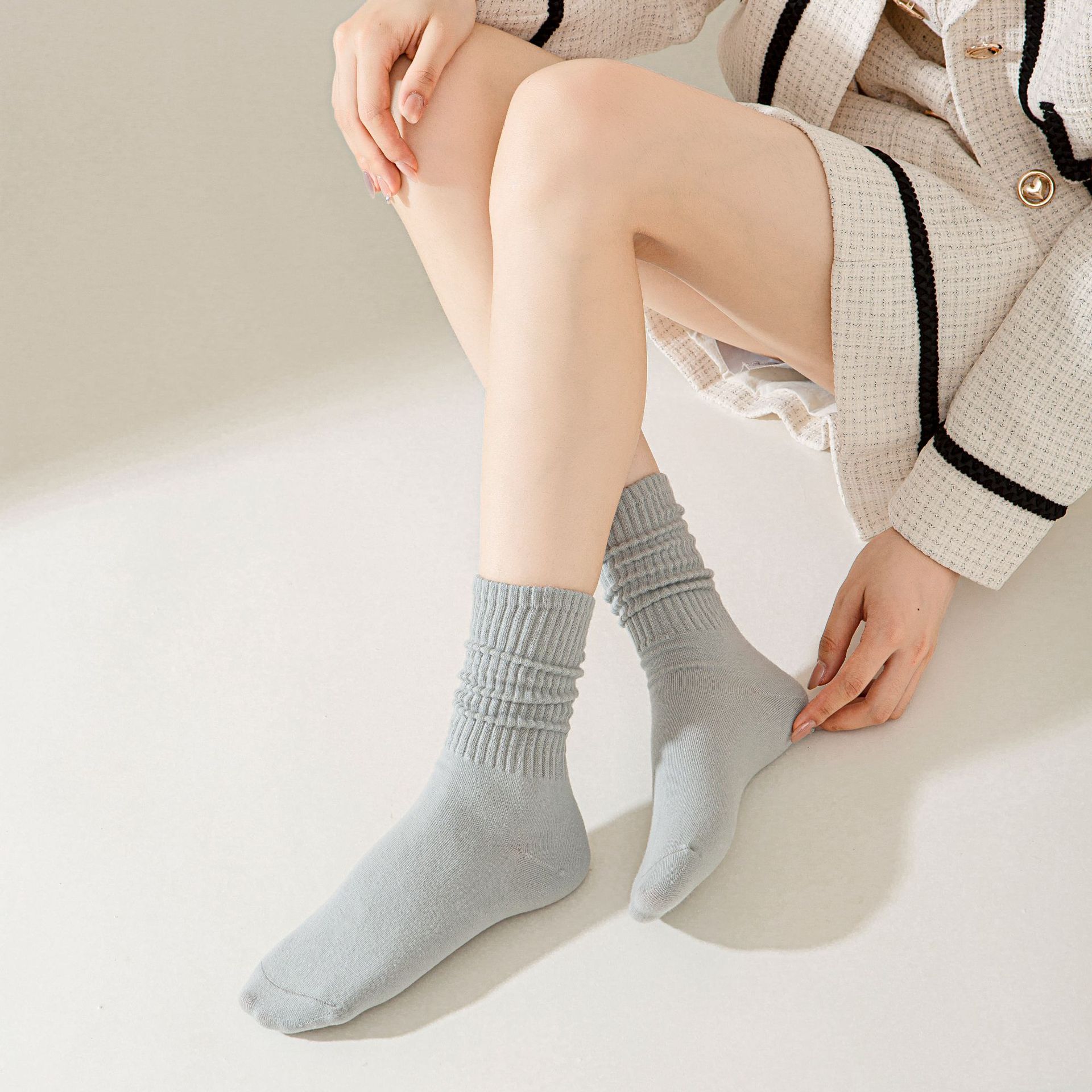 Meias de Algodão Meia-Canela para Mulheres