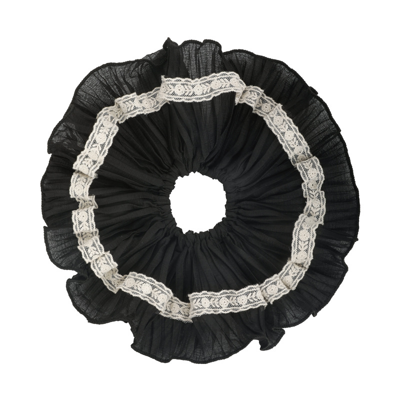 Hair Scrunchie με Δαντέλα Ruffle