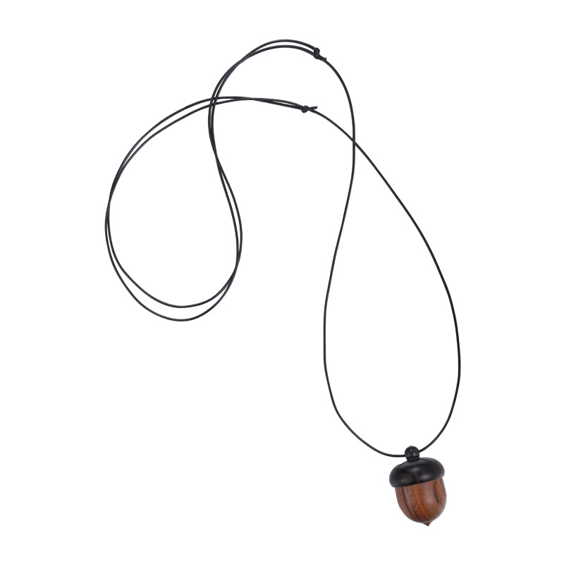 우드 도토리 펜던트 목걸이