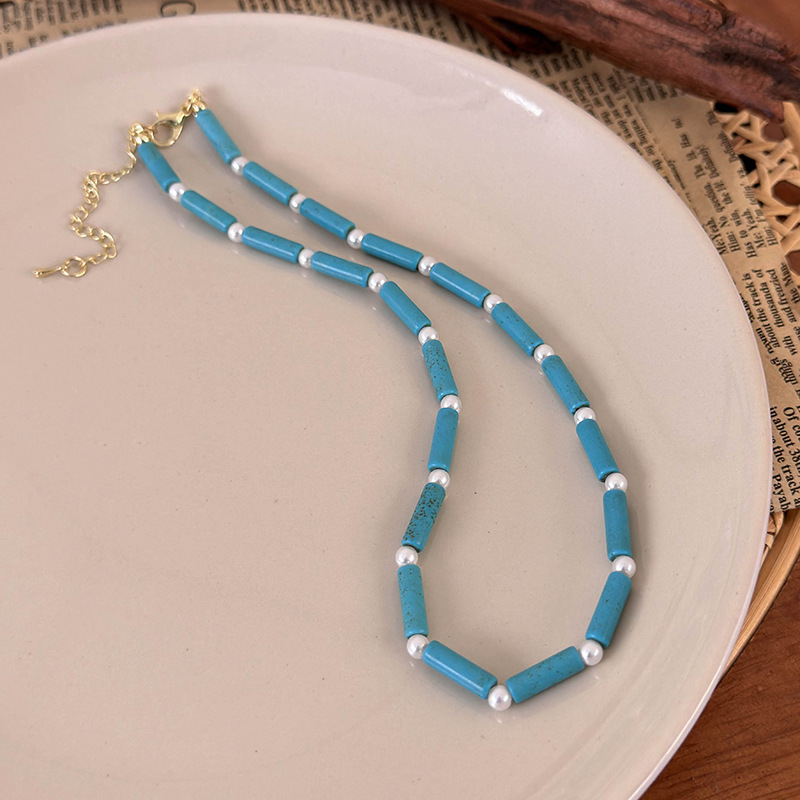 Геометричне намисто-чокер з перлами