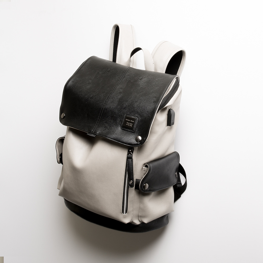 남성 PU 가죽 백팩