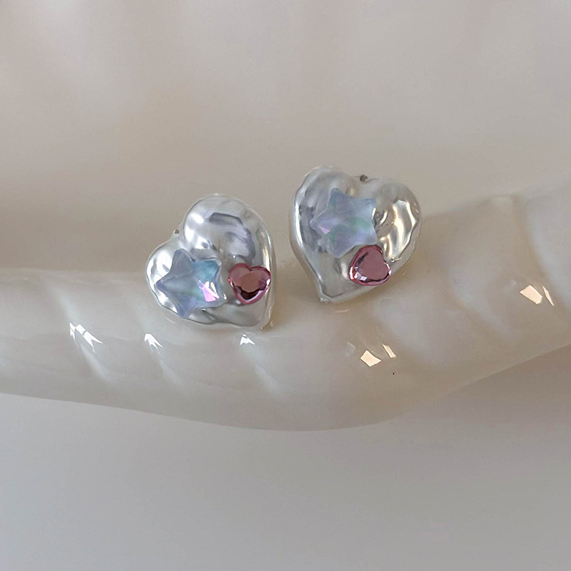 Renkli Rhinestone Kalp Yıldız Kelebek Küpe Stüdyoları