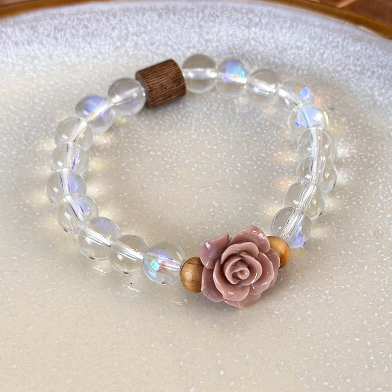 Браслет з намистом Рожевий Туман