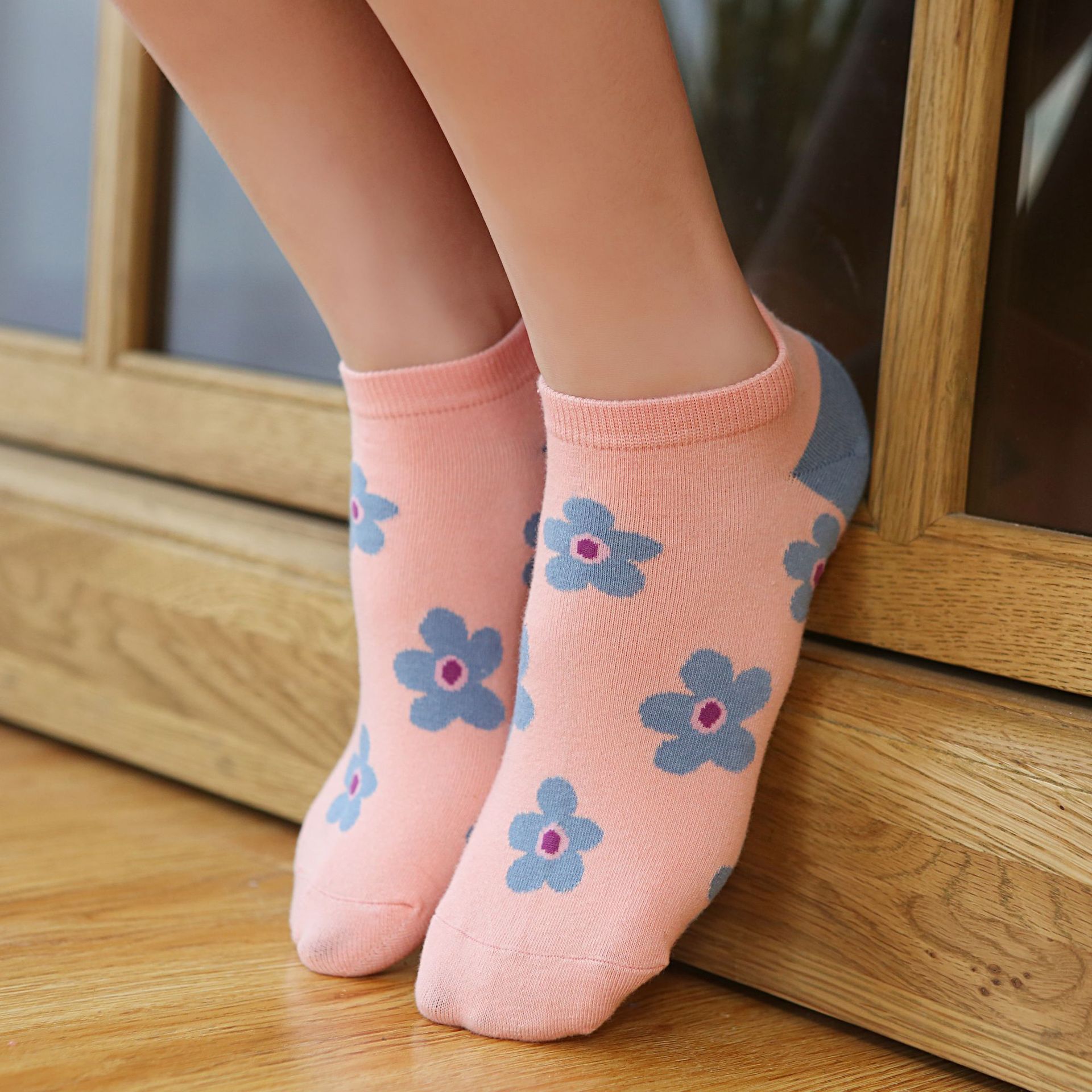 Floral No-Show Socks