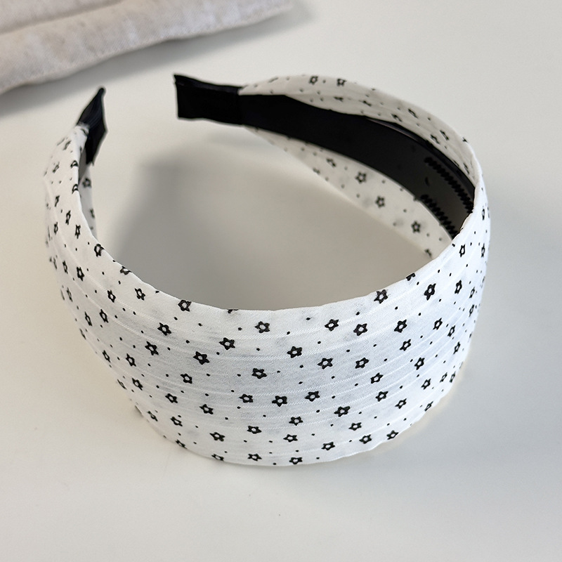 Diadema Ancha con Puntos y Flores