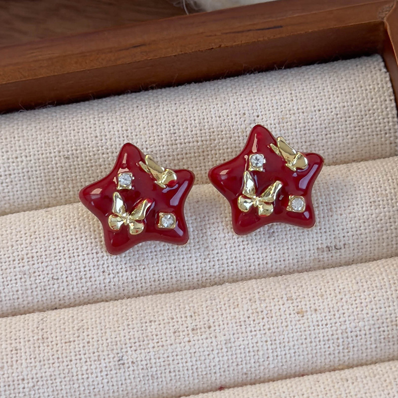 하트 리본 귀걸이