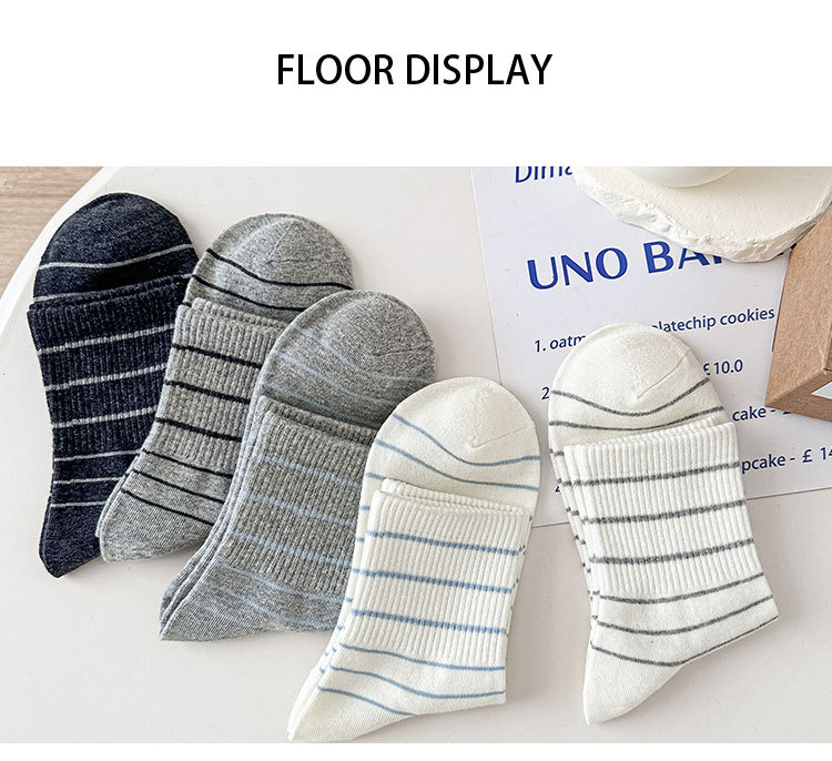 Meias de Algodão Listradas Femininas