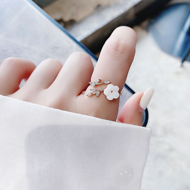 Floral Heart Open Ring