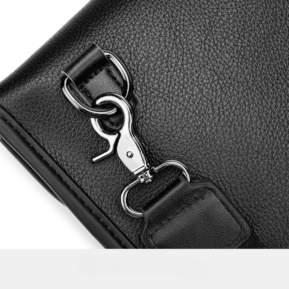 Męska Saszetka Na Klatkę Mała Kwadratowa Skóra PU Czarna