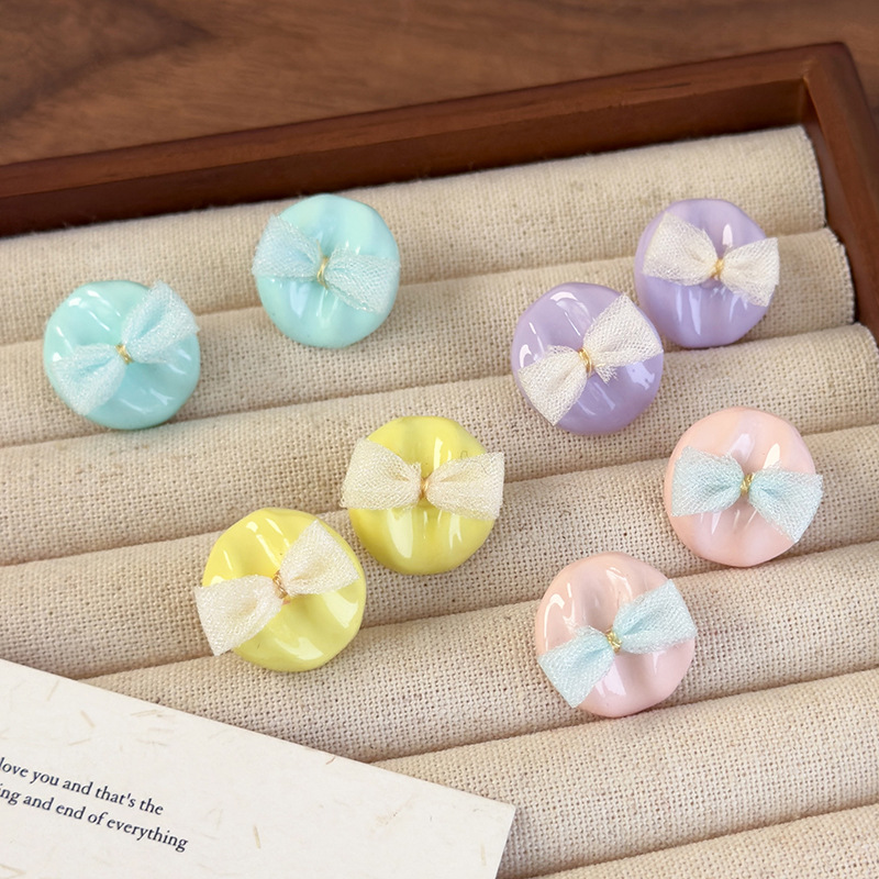 원형 에나멜 귀걸이