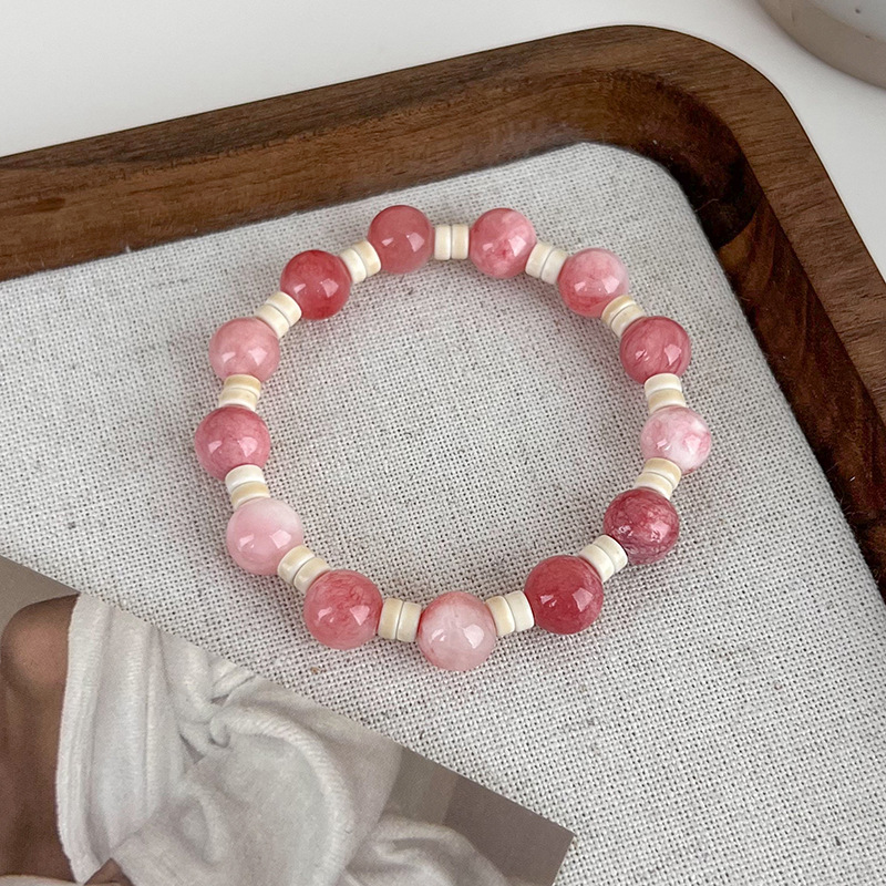 중국풍 핑크 구슬 팔찌