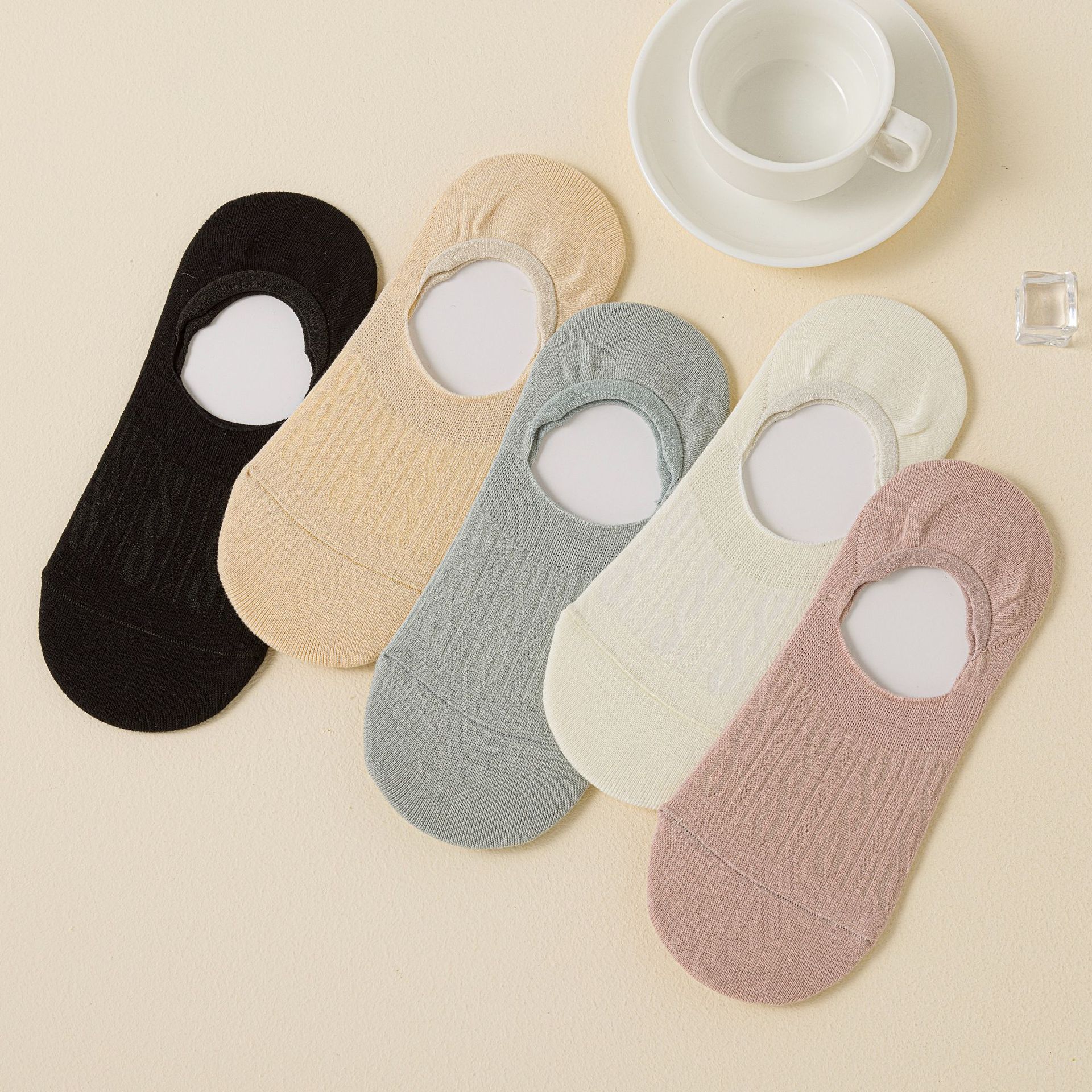 Κάλτσες με Ράβδωση Anti-Slip Χαμηλής Τομής Αόρατες