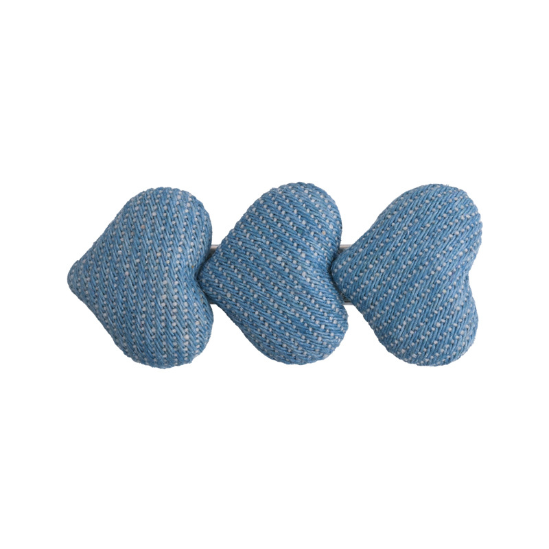 Agraf de Păr cu Inimă Denim Albastru