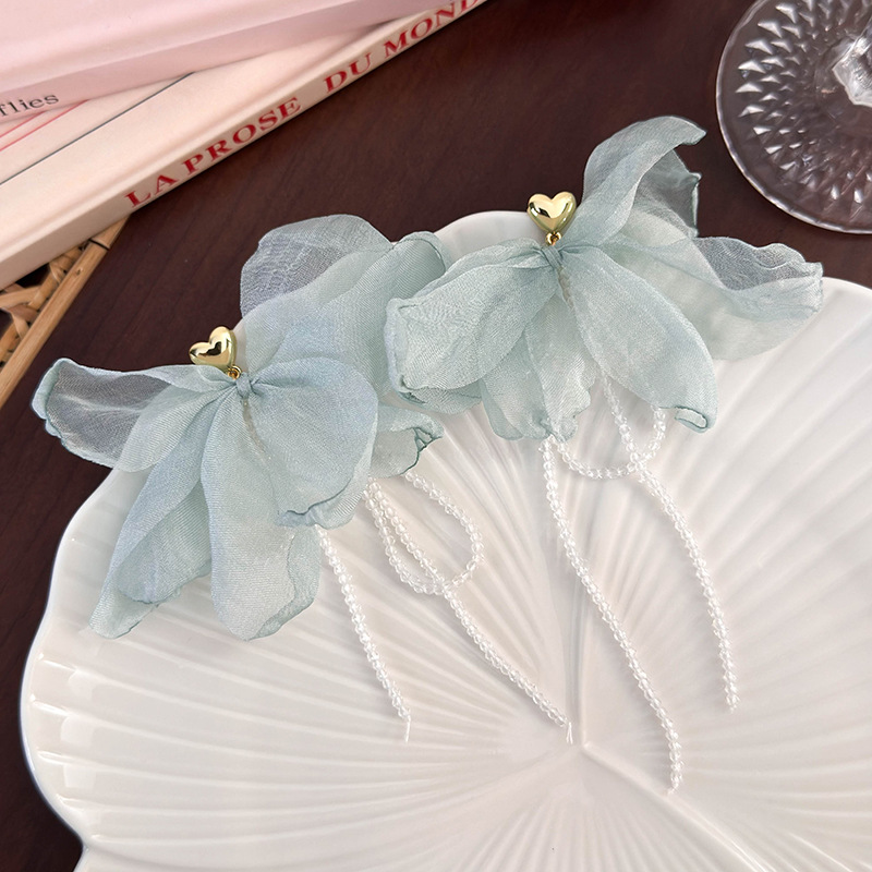 메쉬 플라워 이어링