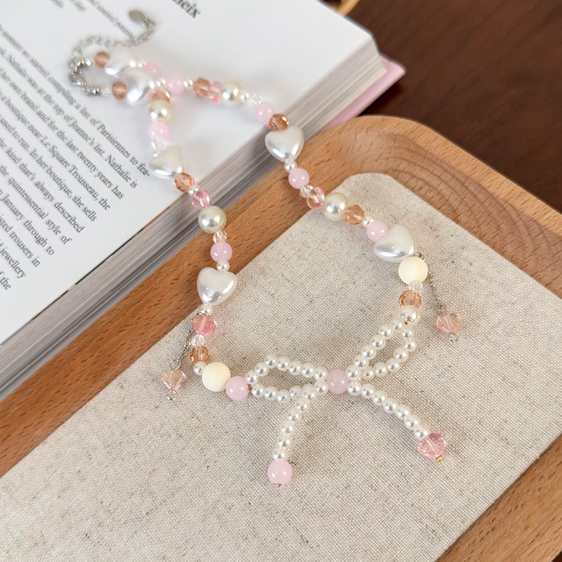 Намисто з Бантом Серця та Намистинами