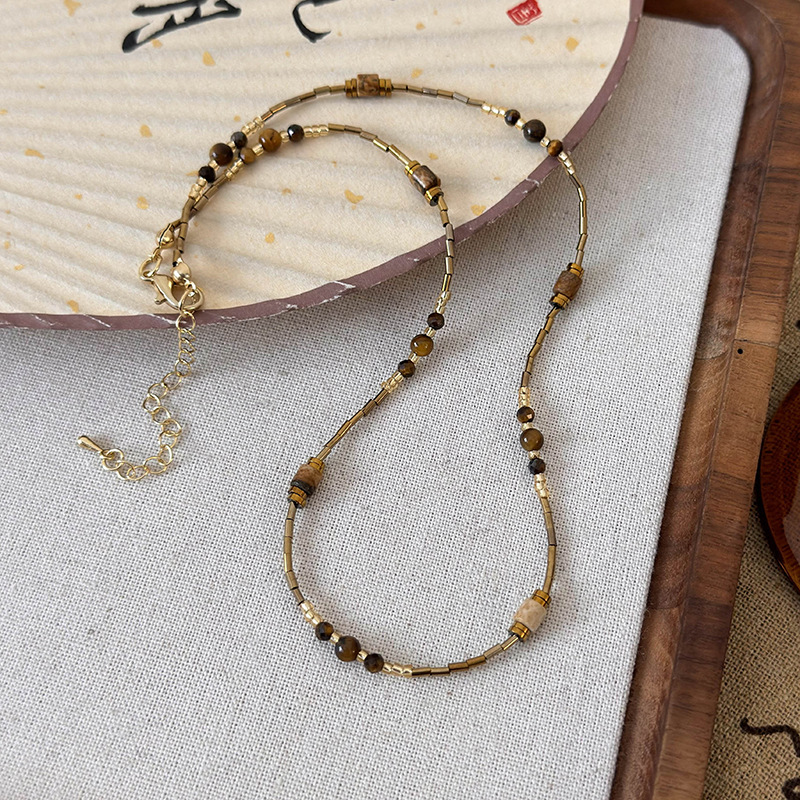 Náhrdelník s Korálky z Přírodního Kamene