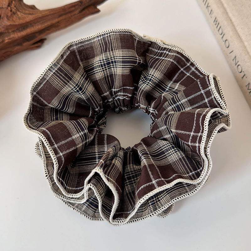 سكرونش مزدوج الطبقة منقوش مع دانتيل