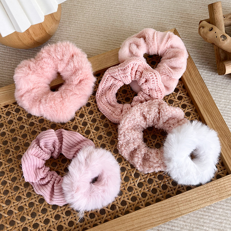 Élastiques à Cheveux Scrunchies Pelucheux