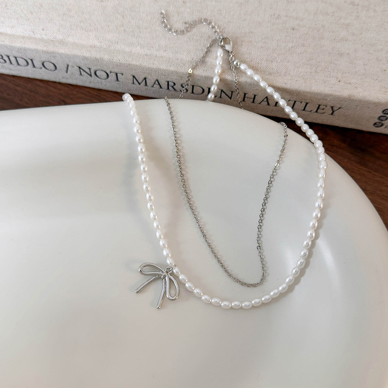 Collar de Perlas Imitación en Capas