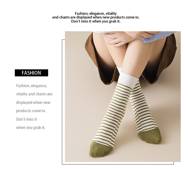 Meias Cano Médio Listradas para Mulher