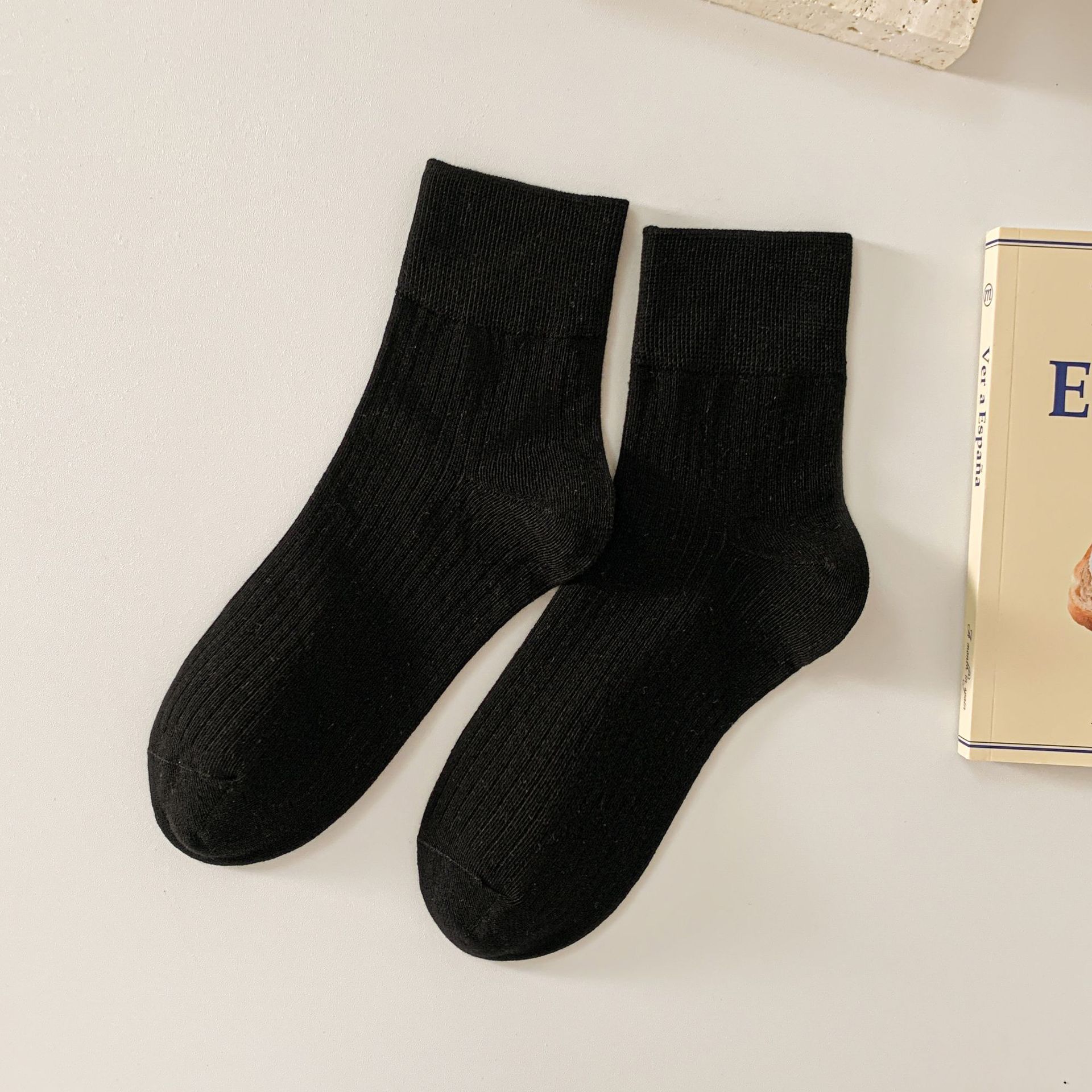 Žebrované Retro Ponožky do Poloviny Lýtka