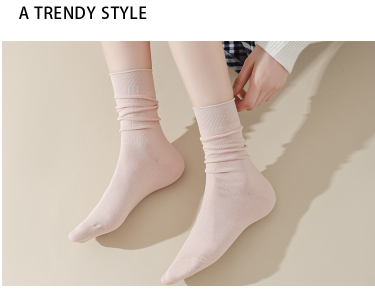 Meias Femininas Mid-Calf Anti-Pilling