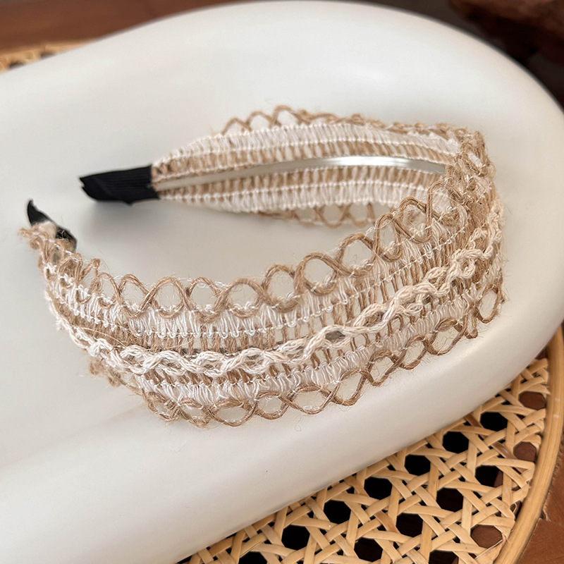 Diadema Trenzada de Lino y Paja