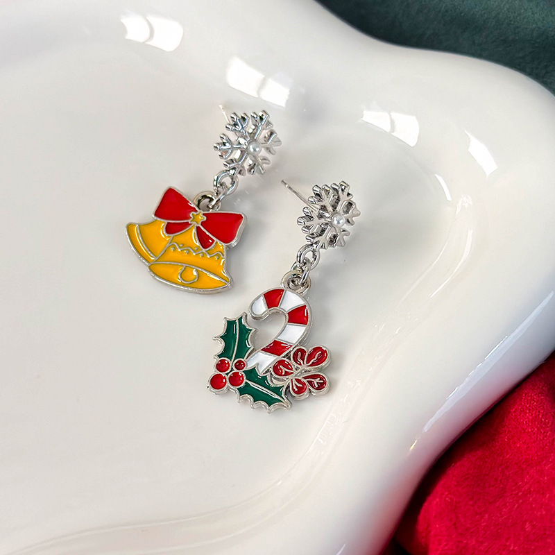 ต่างหูคริสต์มาสเงินเคลือบ