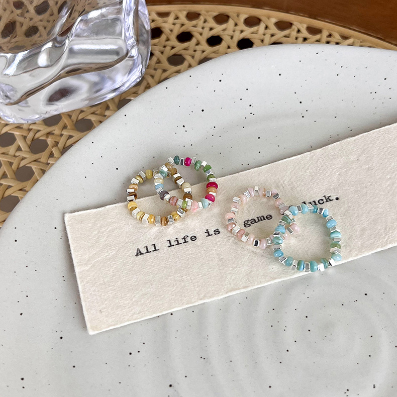 Beaded Elastic Cord Ring