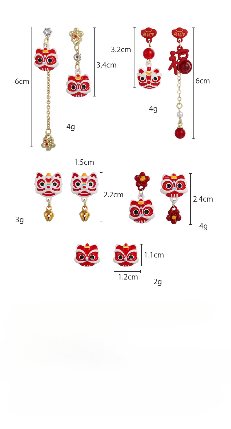 Lion Dance Bell Earrings