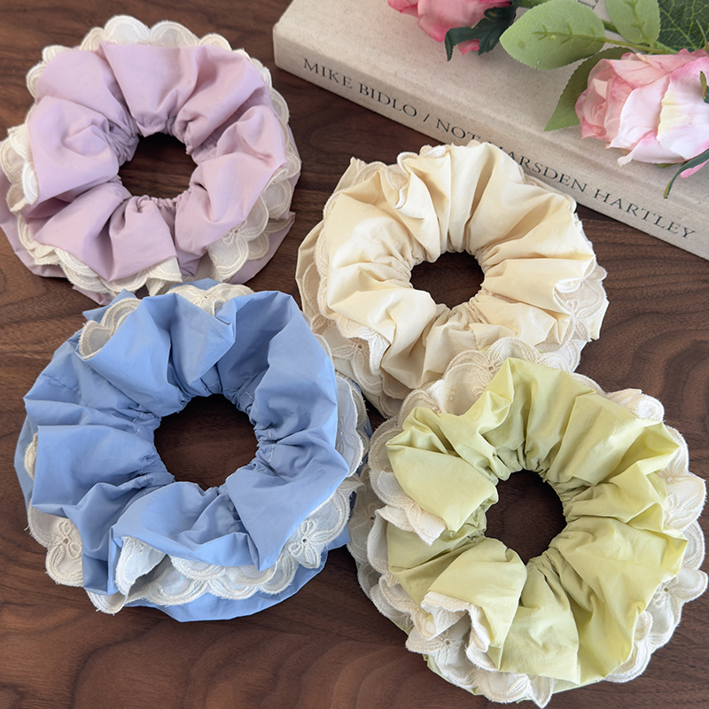 Scrunchies Διπλής Στρώσης Δαντέλα