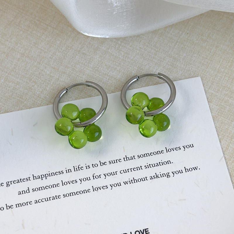 ต่างหูดอกไม้สดน่ารัก