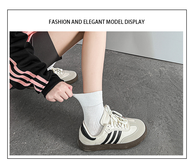 Žebrované Retro Ponožky do Poloviny Lýtka