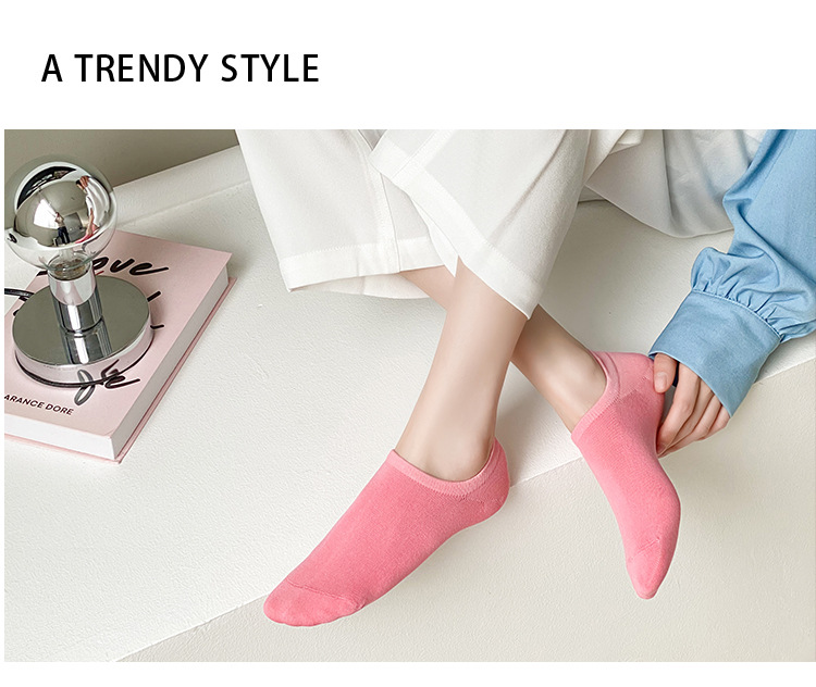 여성용 파스텔 컬러 인비저블 앵클 삭스