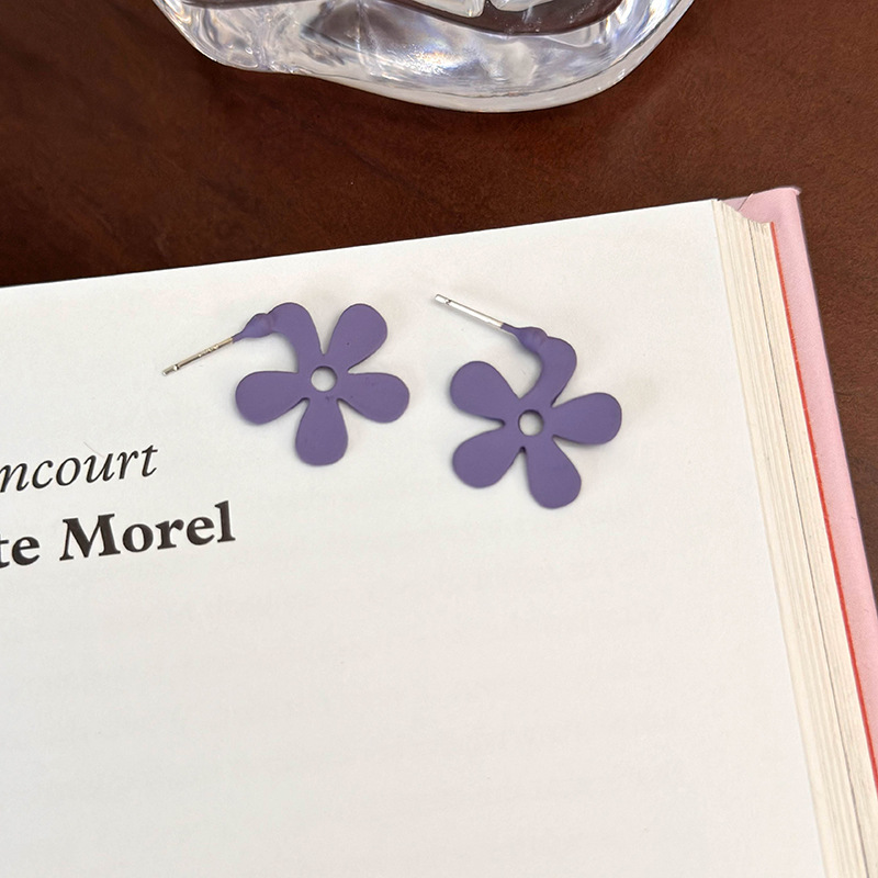 기하학 플라워 하트 귀걸이