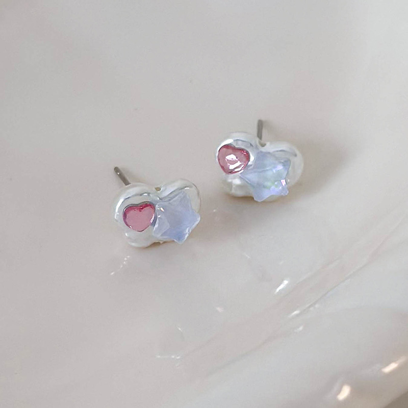 Renkli Rhinestone Kalp Yıldız Kelebek Küpe Stüdyoları