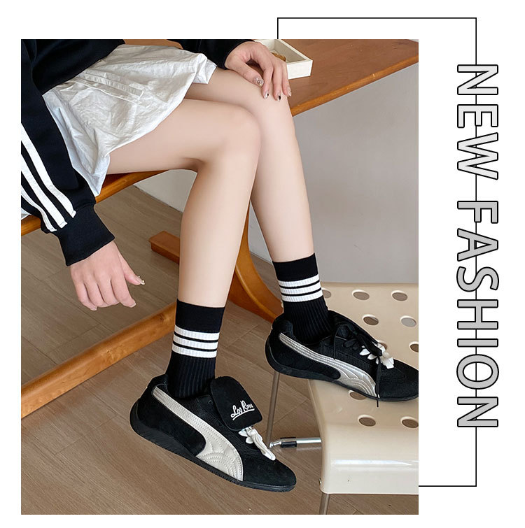 Meias Femininas Meia-Canela Listradas