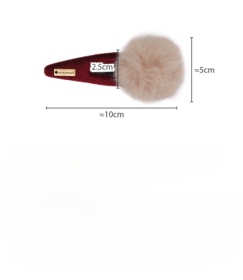 Γεωμετρικά Τριγωνικά Κλιπ Μαλλιών με Γούνα Πον-Πον