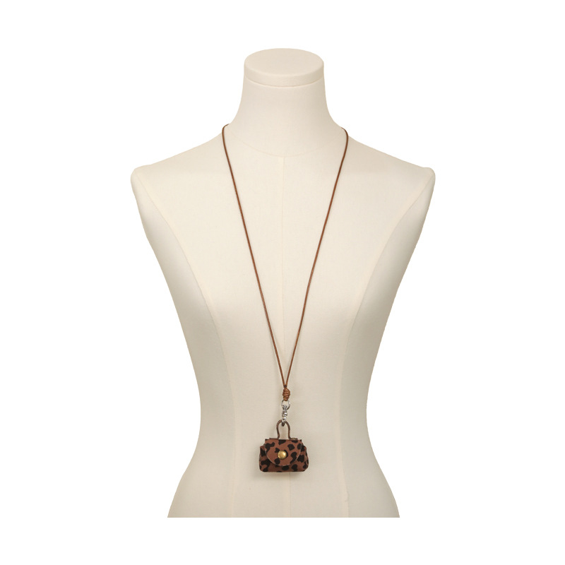 Leopard Print Coin Purse Necklace