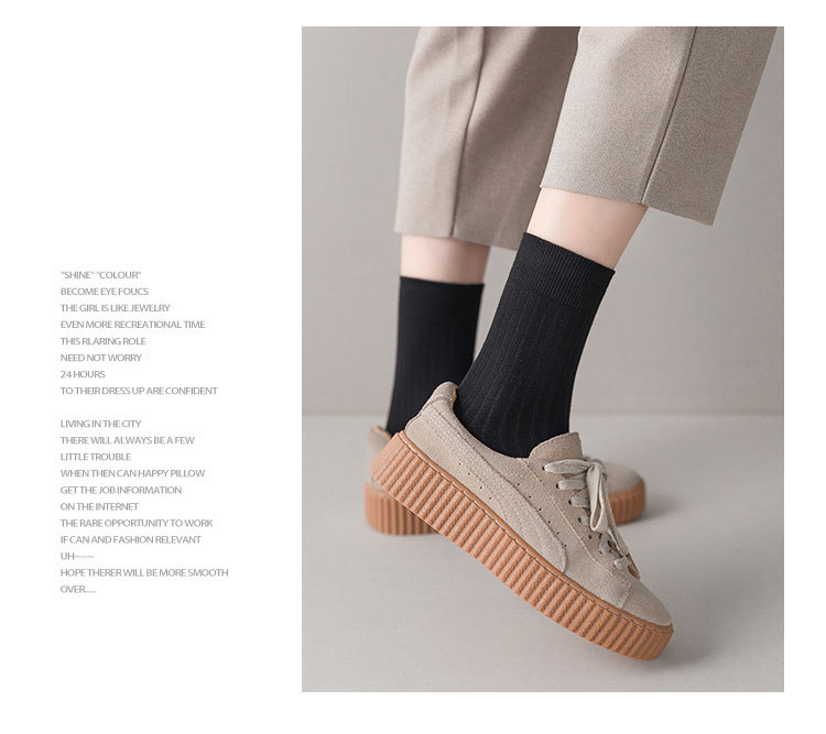 Meias Femininas de Cor Sólida Empilháveis