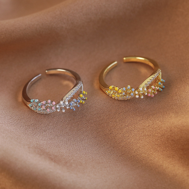 Cross Open Flower Ring